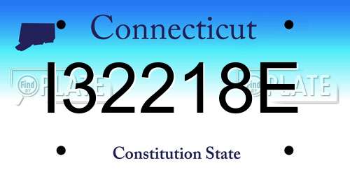 I32218E Connecticut License Plate