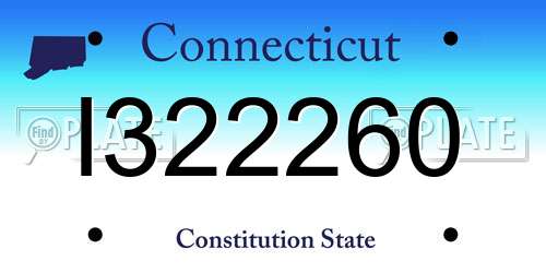 I322260 Connecticut License Plate