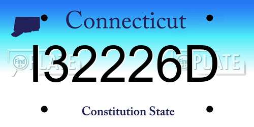 I32226D Connecticut License Plate