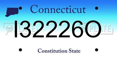 I32226O Connecticut License Plate
