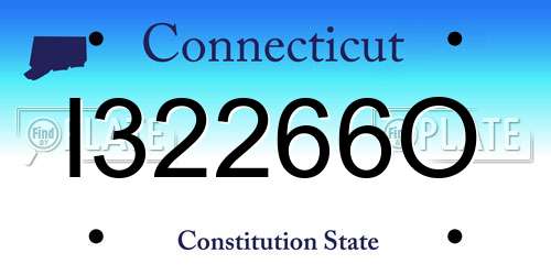 I32266O Connecticut License Plate