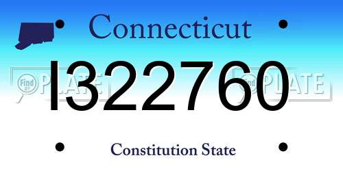 I322760 Connecticut License Plate