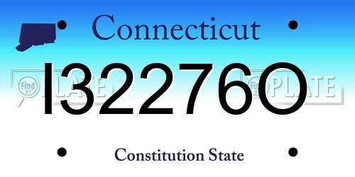 I32276O Connecticut License Plate