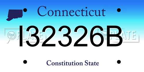 I32326B Connecticut License Plate