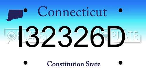 I32326D Connecticut License Plate