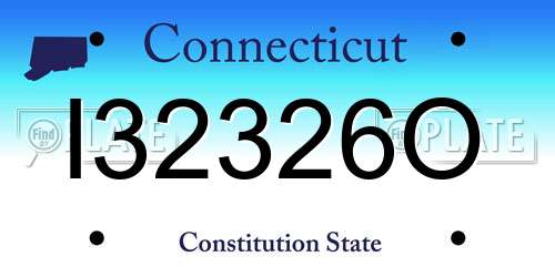 I32326O Connecticut License Plate