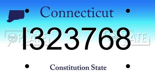 I323768 Connecticut License Plate