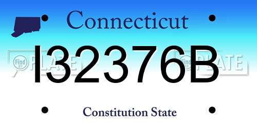 I32376B Connecticut License Plate