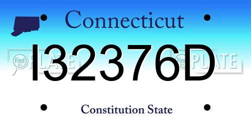 I32376D Connecticut License Plate