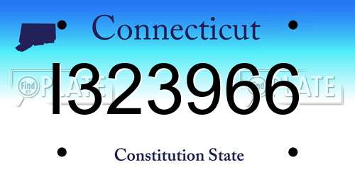 I323966 Connecticut License Plate