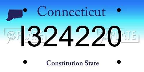 I324220 Connecticut License Plate