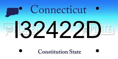 I32422D Connecticut License Plate