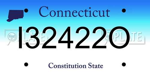 I32422O Connecticut License Plate