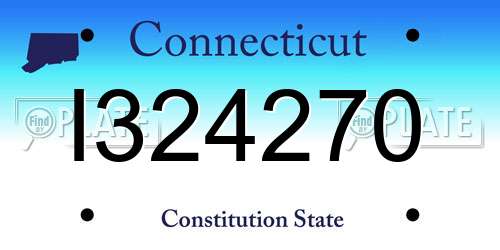 I324270 Connecticut License Plate