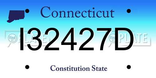 I32427D Connecticut License Plate