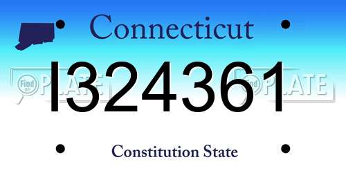 I324361 Connecticut License Plate
