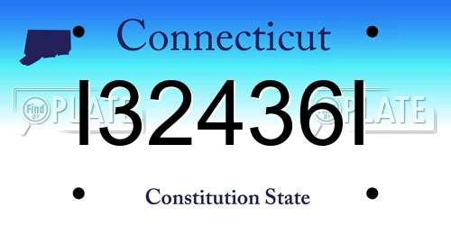I32436I Connecticut License Plate