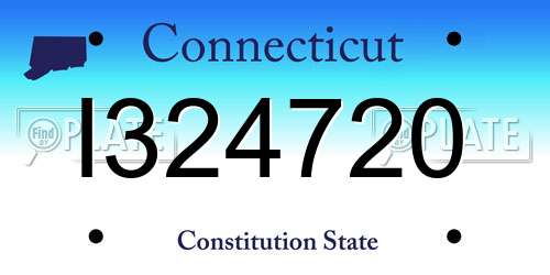 I324720 Connecticut License Plate