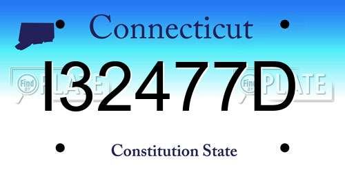 I32477D Connecticut License Plate