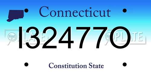 I32477O Connecticut License Plate