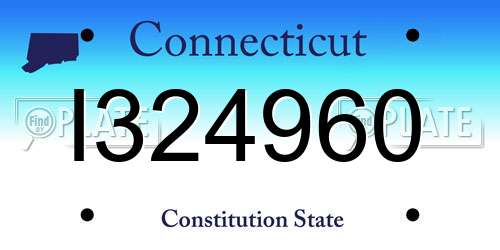 I324960 Connecticut License Plate