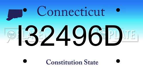 I32496D Connecticut License Plate