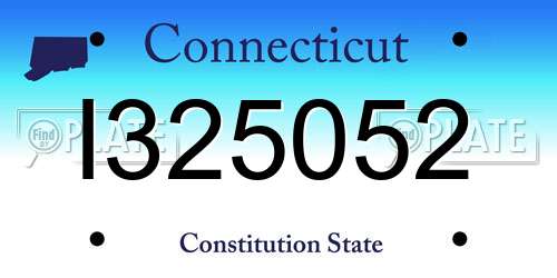 I325052 Connecticut License Plate