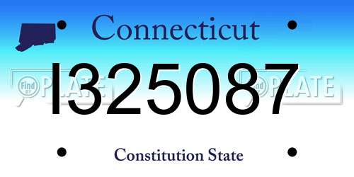 I325087 Connecticut License Plate