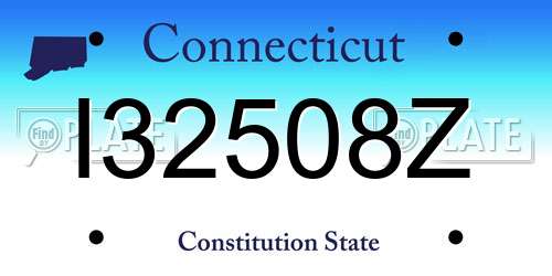 I32508Z Connecticut License Plate