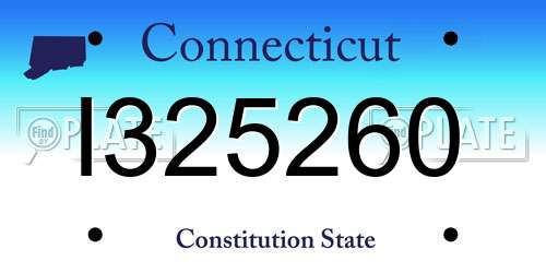 I325260 Connecticut License Plate