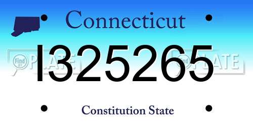 I325265 Connecticut License Plate