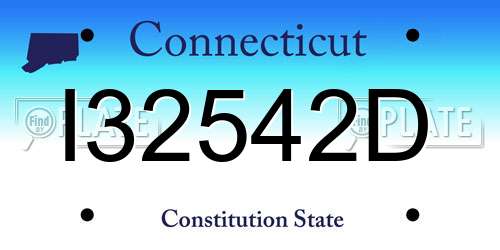 I32542D Connecticut License Plate
