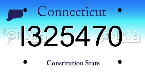 I325470 Connecticut License Plate