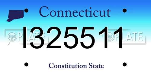 I325511 Connecticut License Plate