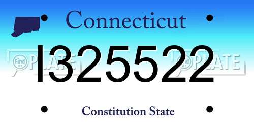 I325522 Connecticut License Plate