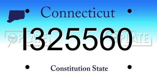 I325560 Connecticut License Plate