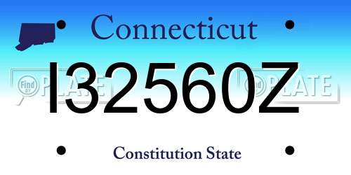 I32560Z Connecticut License Plate