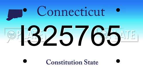 I325765 Connecticut License Plate