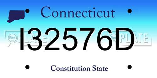 I32576D Connecticut License Plate