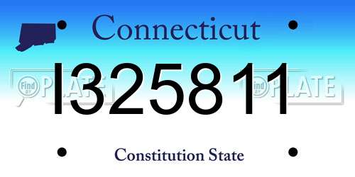 I325811 Connecticut License Plate