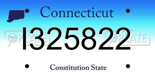 I325822 Connecticut License Plate