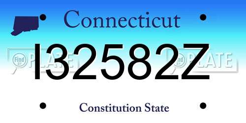 I32582Z Connecticut License Plate