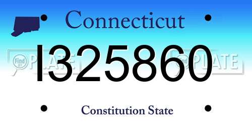 I325860 Connecticut License Plate