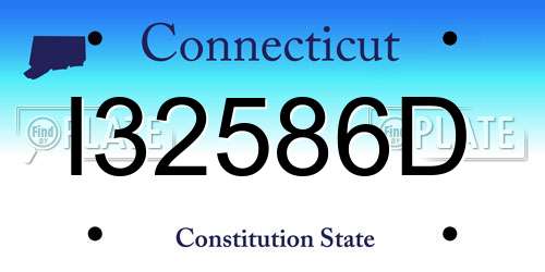 I32586D Connecticut License Plate