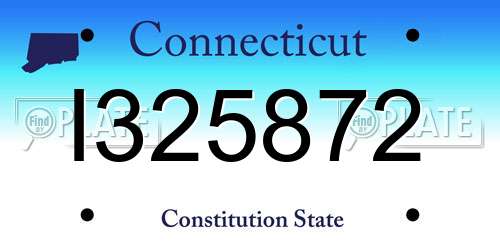 I325872 Connecticut License Plate