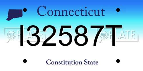 I32587T Connecticut License Plate