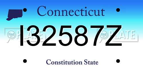 I32587Z Connecticut License Plate