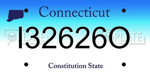 I32626O Connecticut License Plate