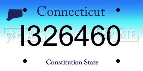 I326460 Connecticut License Plate