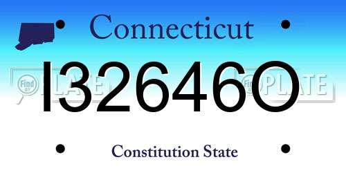 I32646O Connecticut License Plate